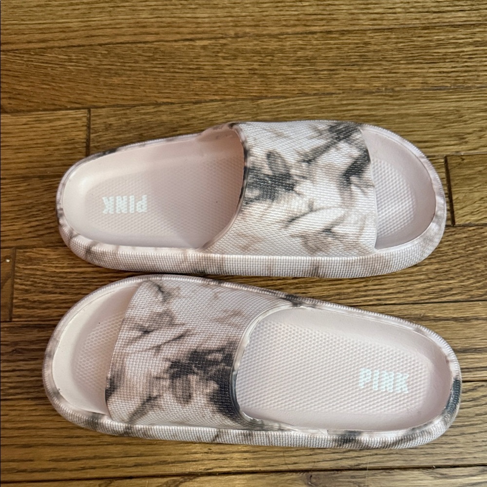 VS PINK Women's Marble Slippers - Pink and Brown tie dye - Picture 4 of 5